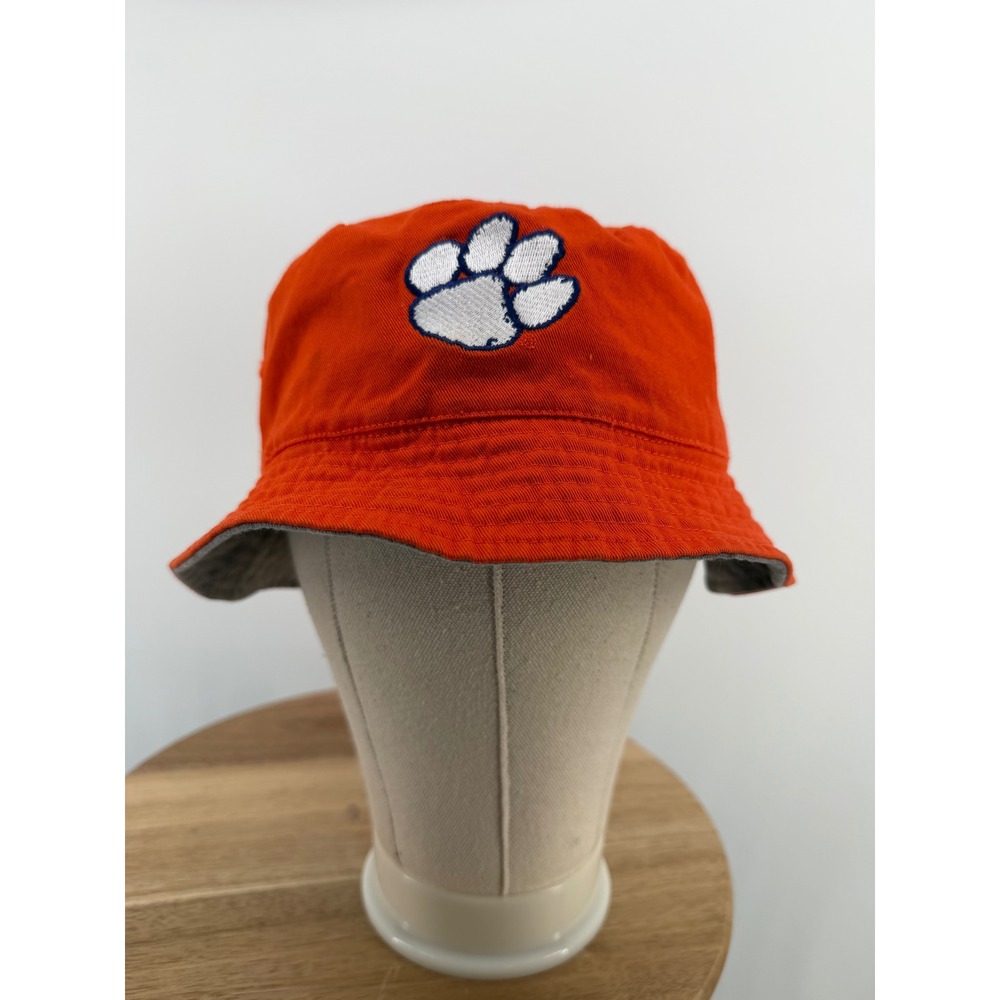 Clemson Tigers Reversible Bucket Hat Orange Grey Tie Dye NCAA Fan Gear Sun Hat